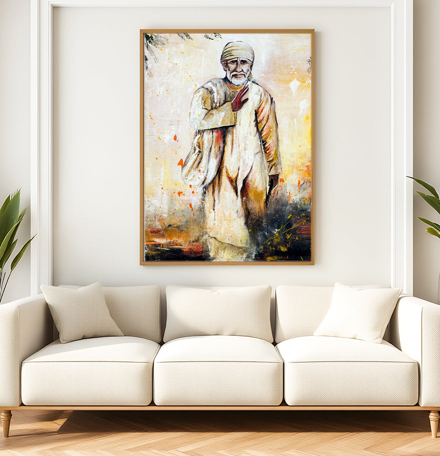 Blessings of Sai Baba - Canvas Painting