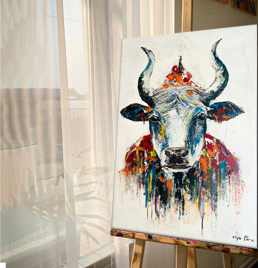 In the Eyes of the Bull - Canvas Painting