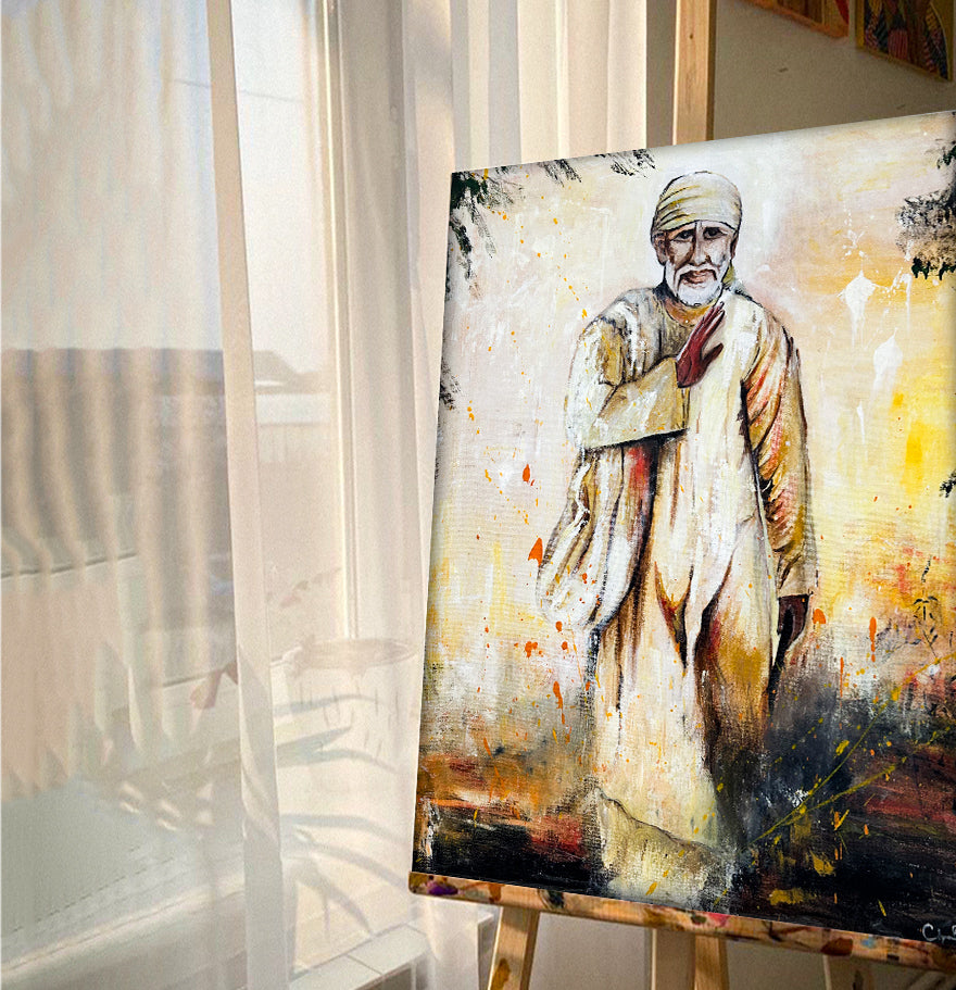 Blessings of Sai Baba - Canvas Painting