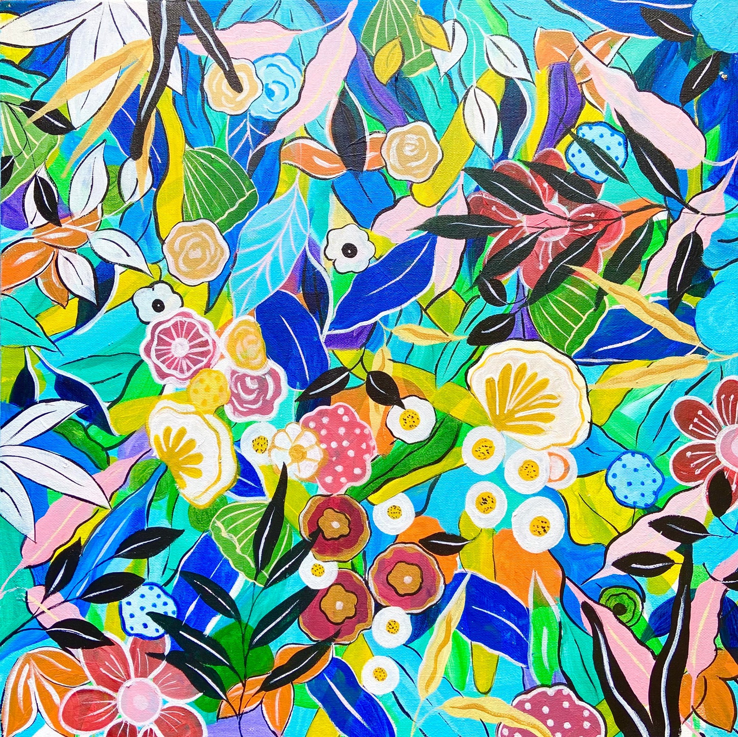 Floral Candy Abstract - Canvas Painting