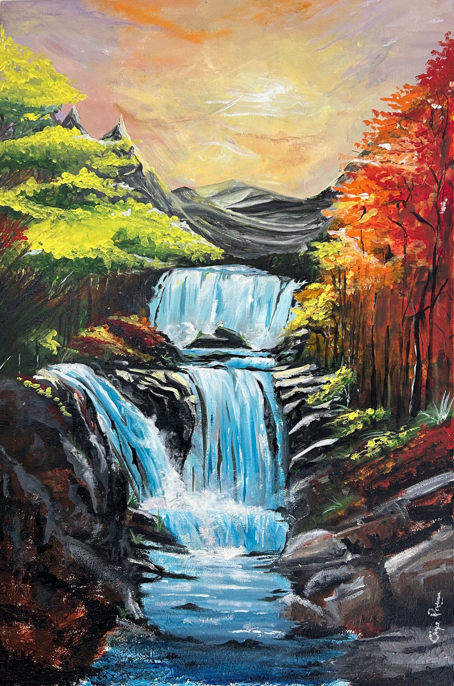 The Waterfall - Life in Motion - Canvas Painting